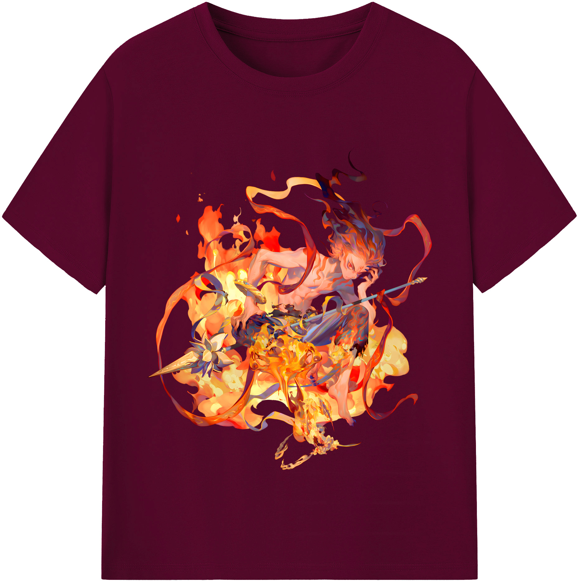 （画像用） Ne Zha 2 ナタ 魔童の大暴れ レディースカジュアルプリントTシャツ（綿100％）